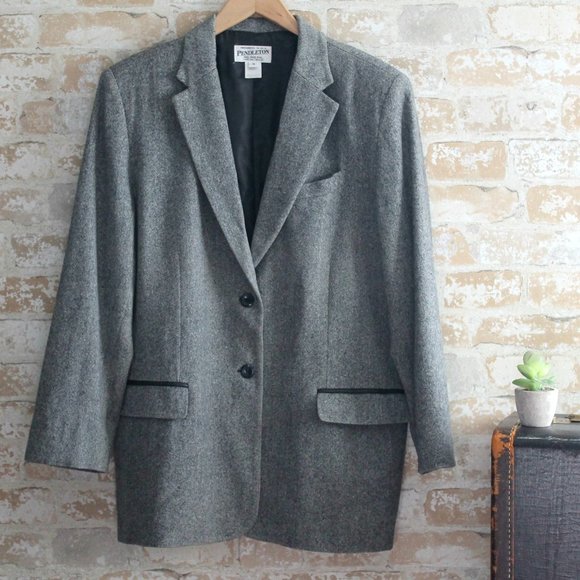 Pendleton Jackets & Blazers - Pendleton Wool Herringbone Blazer Suit Jacket Size 16